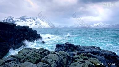 海中挪威峡湾岛屿